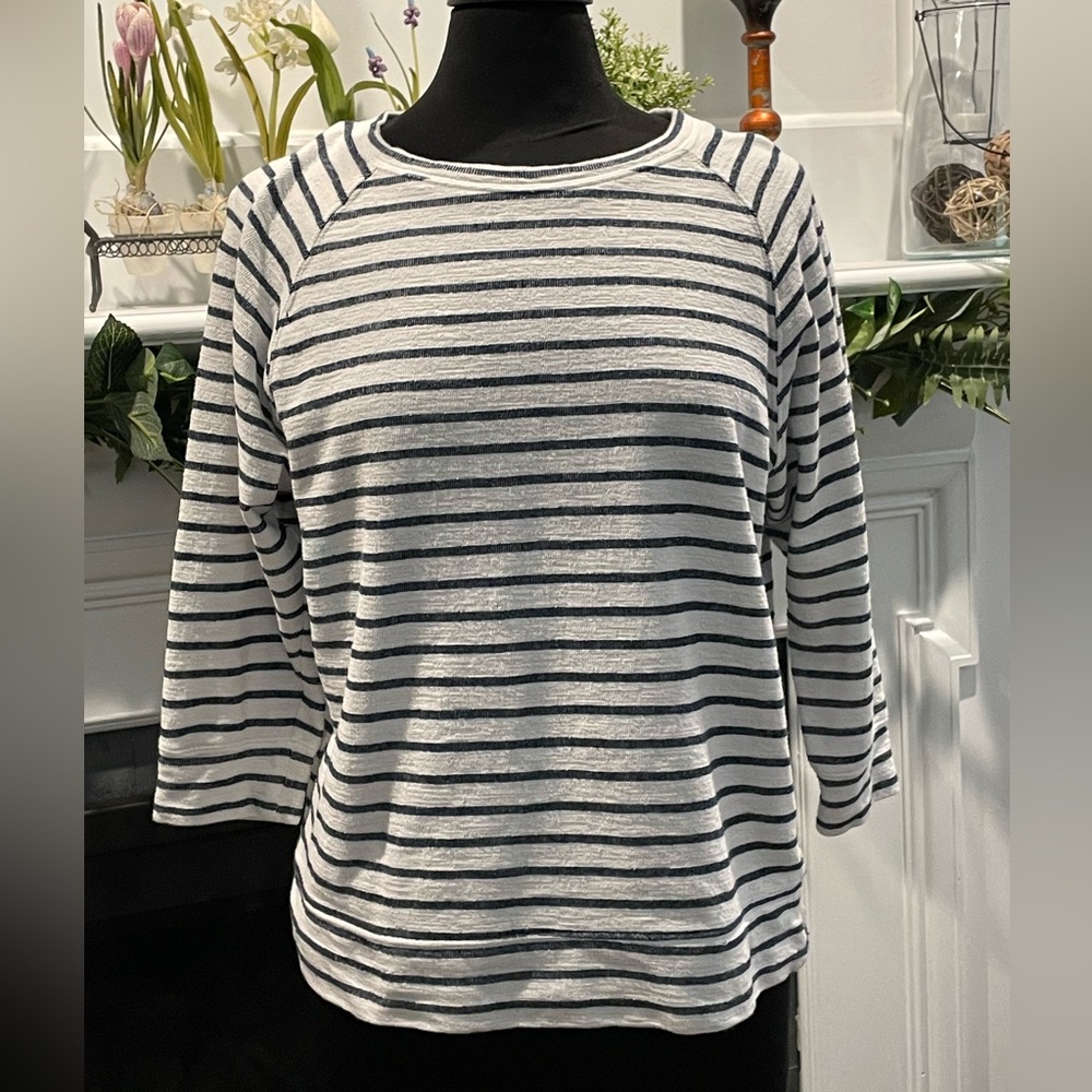 Loft Outlet Lounge Top, Navy Stripe, size Medium
